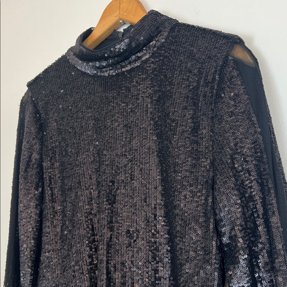 NWT Donna Karen women’s size medium “Astra Gaze” sequin long sleeve top - Picture 12 of 17